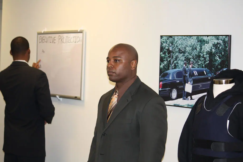 Hucky Austin overseeing a female executive protection class in Minneapolis